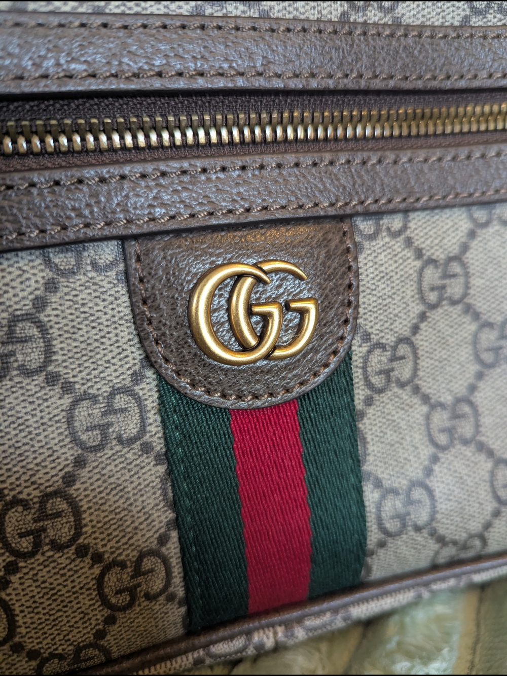 Soft GG Supreme Monogram Medium Ophidia Belt Bag Dark Brown - Picture 2 of 6